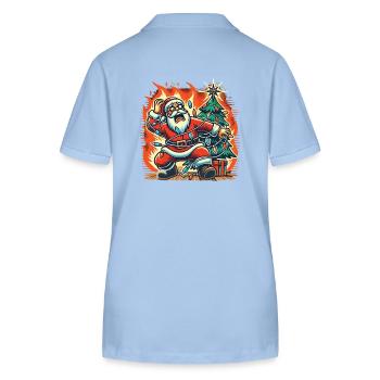 Electric shock Santa Claus disaster - Stanley/Stella Women’s Organic Polo Shirt ELLISER - sky blue - Back - Luana (180cm)