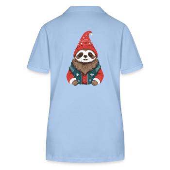 Cozy cute Christmas sloth - Stanley/Stella Women’s Organic Polo Shirt ELLISER - sky blue - Back - Luana (180cm)