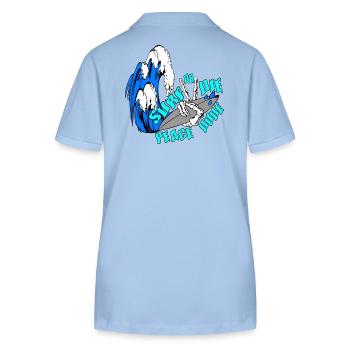 Surfer-Fans einzigartige Designs - Stanley/Stella Frauen Bio-Poloshirt ELLISER - sky Blue - Hinten - Luana (180cm)