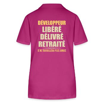 Developer Celebrates Retirement with Humorous Gift - Stanley/Stella Women’s Organic Polo Shirt ELLISER - orchid Flower - Back - Luana (180cm)
