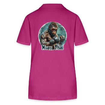 Muay Thai Exklusiv: unique Großstadt-Chic - Stanley/Stella Frauen Bio-Poloshirt ELLISER - Orchidee - Hinten - Luana (180cm)