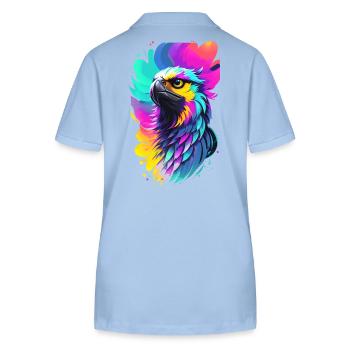 Colorful eagle in splash art style - Stanley/Stella Women’s Organic Polo Shirt ELLISER - sky blue - Back - Luana (180cm)