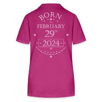Born on February 29th 2024 white - Stanley/Stella Women’s Organic Polo Shirt ELLISER - orchid Flower - Back - Luana (180cm)