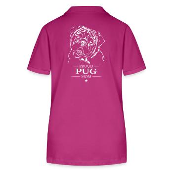 Pug Mom Hunde Hund Mops Wilsigns - Stanley/Stella Frauen Bio-Poloshirt ELLISER - Orchidee - Hinten - Luana (180cm)