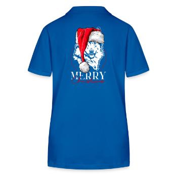 Santa Islandhund Merry Christmas Hunde Wilsigns - Stanley/Stella Frauen Bio-Poloshirt ELLISER - Königsblau - Hinten - Anna (173cm)
