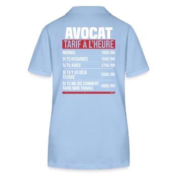 Avocado Stundensatz Humor Geschenkidee - Stanley/Stella Frauen Bio-Poloshirt ELLISER - sky Blue - Hinten - Luana (180cm)