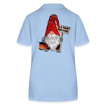 Helper Gnome Christmas Gnome - Stanley/Stella Women’s Organic Polo Shirt ELLISER - sky blue - Back - Luana (180cm)