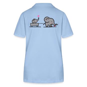 Big elephant attracts little elephant - Stanley/Stella Women’s Organic Polo Shirt ELLISER - sky blue - Back - Luana (180cm)