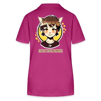 Vis dans l’instant présent, fille chat - Polo bio ELLISER Stanley/Stella Femme - mauve orchidée - Dos - Luana (180cm)