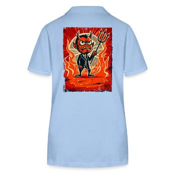 Little angry Satan manager of hell - Stanley/Stella Women’s Organic Polo Shirt ELLISER - sky blue - Back - Luana (180cm)