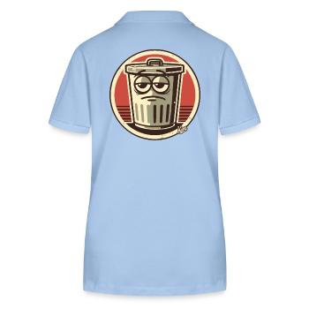 Boredom, not interested, funny trash can - Stanley/Stella Women’s Organic Polo Shirt ELLISER - sky blue - Back - Luana (180cm)