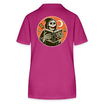 Grim Reaper reads guidebook book for life - Stanley/Stella Women’s Organic Polo Shirt ELLISER - orchid Flower - Back - Luana (180cm)
