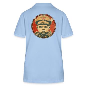 Strict Child in Vintage Military Style - Stanley/Stella Women’s Organic Polo Shirt ELLISER - sky blue - Back - Luana (180cm)