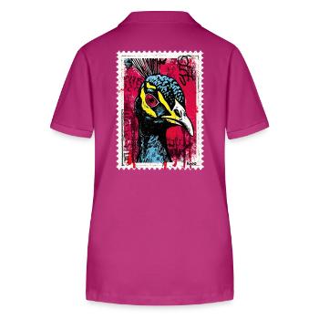 Peacock with pink eyes in street art look - Stanley/Stella Women’s Organic Polo Shirt ELLISER - orchid Flower - Back - Luana (180cm)