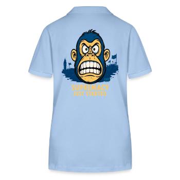 Angry monkey with crowd - Stanley/Stella Women’s Organic Polo Shirt ELLISER - sky blue - Back - Luana (180cm)