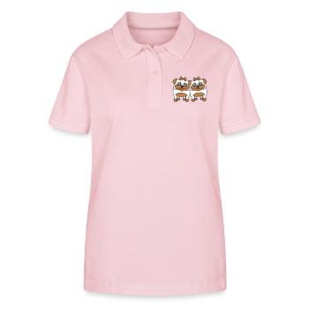 2 chiens carlin filles femmes petites amies équipe filles - Polo bio ELLISER Stanley/Stella Femme - rose pâle - Devant - Luana (180cm)