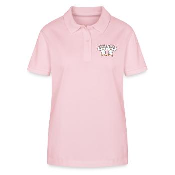 2 Eulen Bodybuilder Muskeln Bizeps Posen Gym Rat - Stanley/Stella Frauen Bio-Poloshirt ELLISER - Hellrosa - Vorne - Luana (180cm)