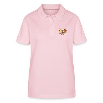 Pittiplatsch, Schnatterinchen & Moppi - Stanley/Stella Frauen Bio-Poloshirt ELLISER - Hellrosa - Vorne - Luana (180cm)