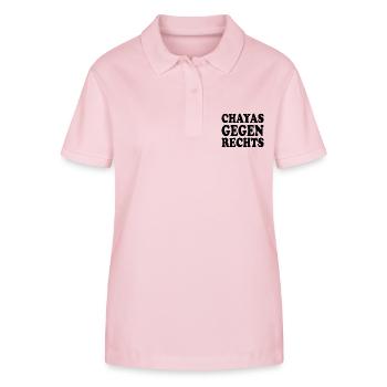 chayas gegen rechts - Stanley/Stella Frauen Bio-Poloshirt ELLISER - Hellrosa - Vorne - Luana (180cm)