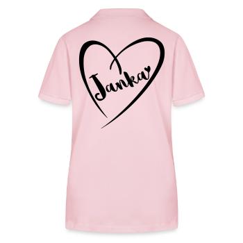 Janka nom prénom dans le cadre du cœur - Polo bio ELLISER Stanley/Stella Femme - rose pâle - Dos - Luana (180cm)