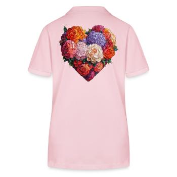 Heart of Lush Blossoms - Colorful Floral Art - Stanley/Stella Women’s Organic Polo Shirt ELLISER - cotton pink - Back - Luana (180cm)
