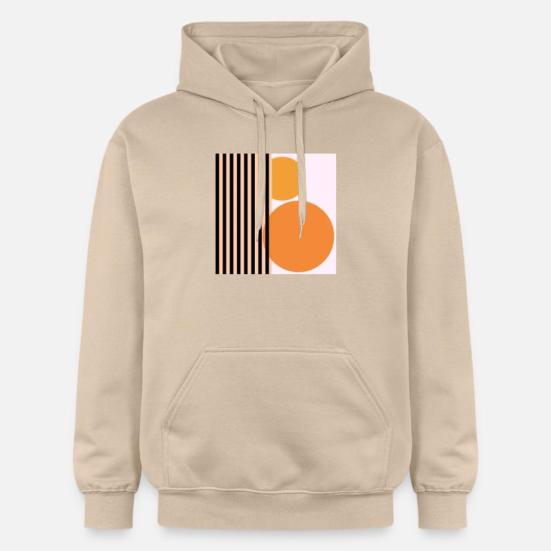 GÉOMÉTRIE RÉTRO - ART ABSTRAIT - Sweat à capuche Softstyle® Gildan Unisexe - jaune sable
