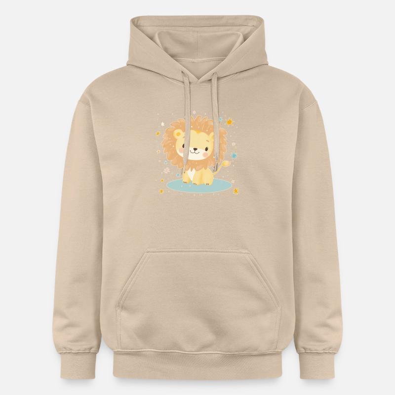 Lion mignon avec ciel étoilé - Sweat à capuche Softstyle® Gildan Unisexe - jaune sable