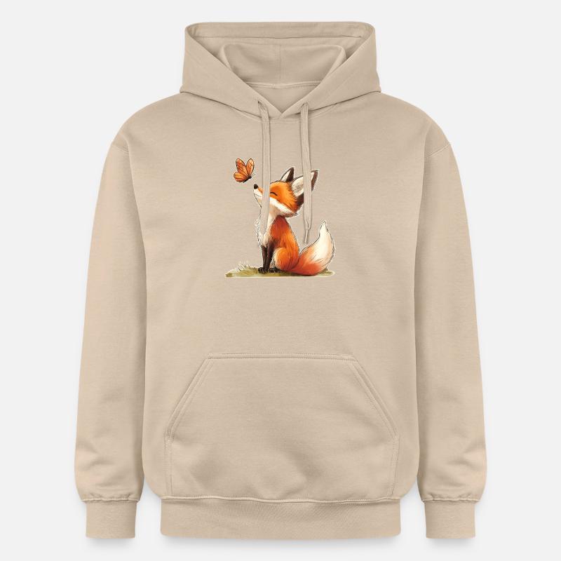 Renard avec papillon - Sweat à capuche Softstyle® Gildan Unisexe - jaune sable