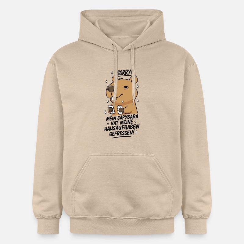 Pardon! Capybara a mangé mes devoirs - Sweat à capuche Softstyle® Gildan Unisexe - jaune sable