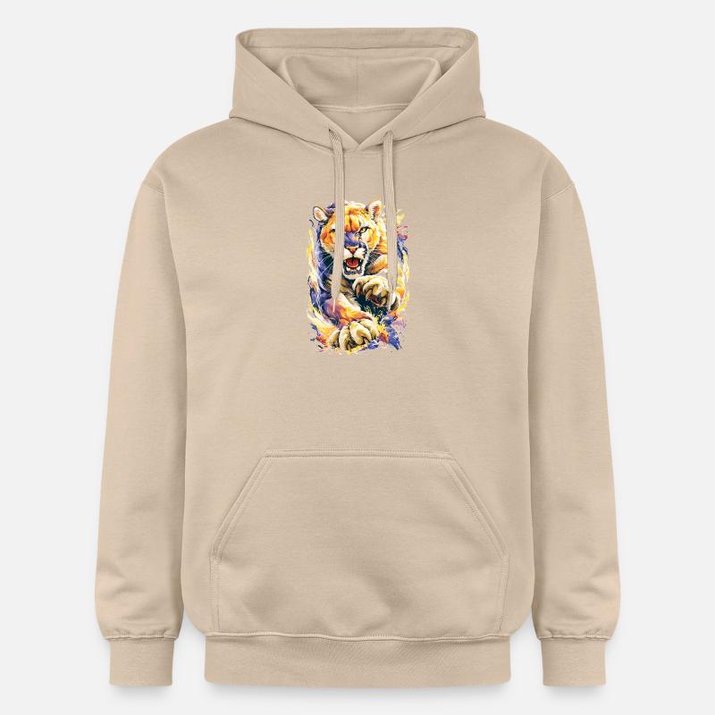 Chat sauvage - Sweat à capuche Softstyle® Gildan Unisexe - jaune sable