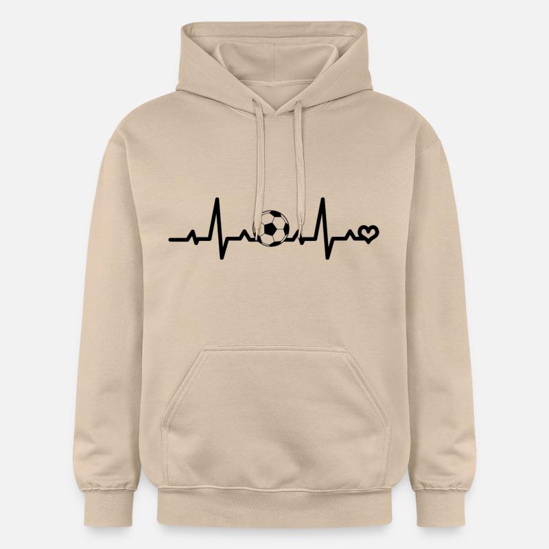 Fußball Herzfrequenz - Gildan Unisex Softstyle® Midweight Hoodie - Sand