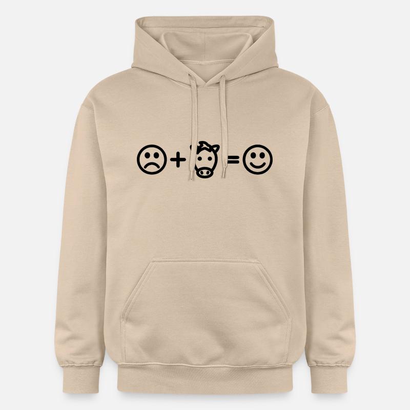 Cheval Smiley Équitation Chevaux - Sweat à capuche Softstyle® Gildan Unisexe - jaune sable