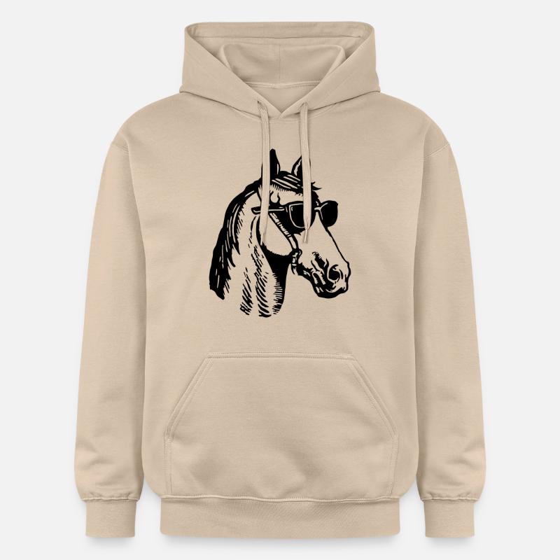Cheval Chevaux Équitation Cavalier - Sweat à capuche Softstyle® Gildan Unisexe - jaune sable