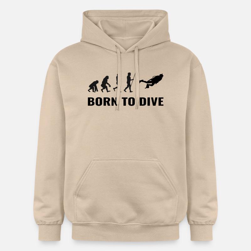 Taucher Tauchen Evolution Coole Sprüche - Gildan Unisex Softstyle® Midweight Hoodie - Sand