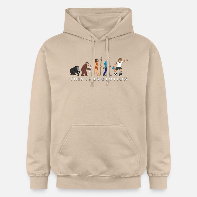 evolution_fussball_comic_a - Sweat à capuche Softstyle® Gildan Unisexe - jaune sable