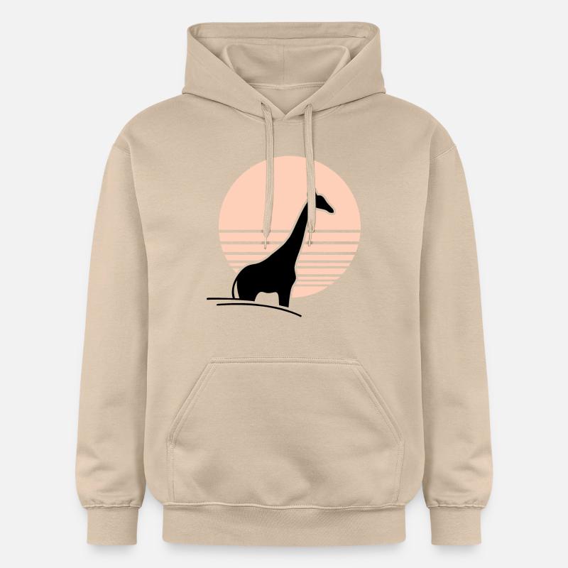 Girafe devant le soleil - Sweat à capuche Softstyle® Gildan Unisexe - jaune sable