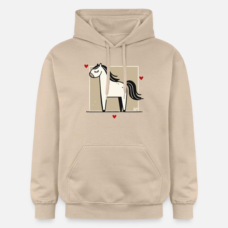 J’aime mon cheval - Sweat à capuche Softstyle® Gildan Unisexe - jaune sable