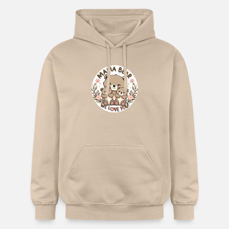 Maman Ours – Nous t’aimons ! - Sweat à capuche Softstyle® Gildan Unisexe - jaune sable