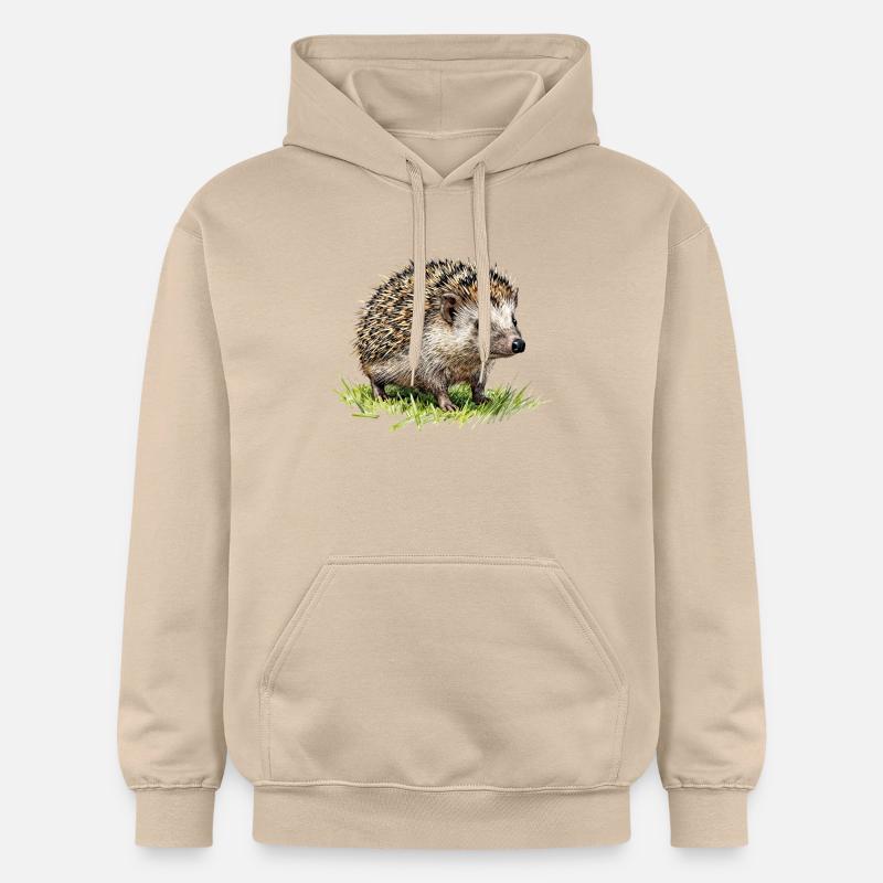 Hérisson Aquarelle dans l'herbe - Sweat à capuche Softstyle® Gildan Unisexe - jaune sable