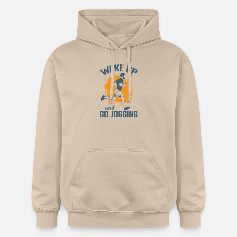 Réveillez-vous et faites du jogging - Sweat à capuche Softstyle® Gildan Unisexe - jaune sable