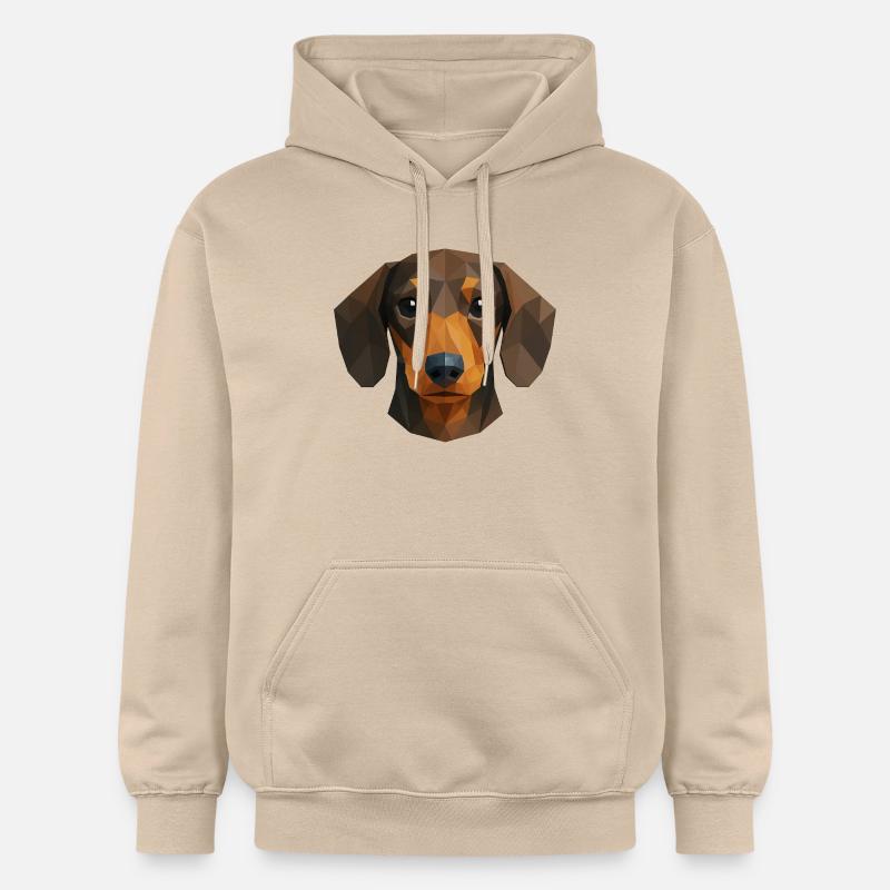 Teckel mignon – Polygon Dog Design - Sweat à capuche Softstyle® Gildan Unisexe - jaune sable