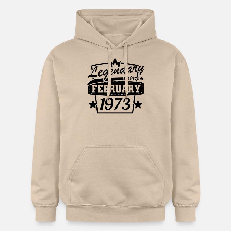 Février 1973 Rétro Anniversaire - Sweat à capuche Softstyle® Gildan Unisexe - jaune sable