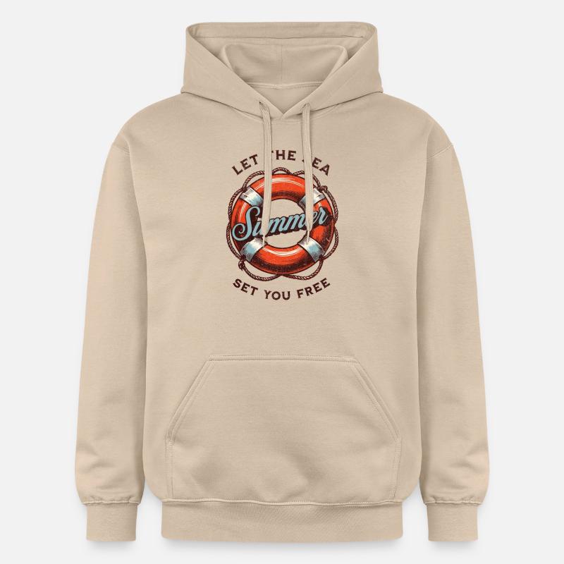 Laissez la mer vous libérer - Sweat à capuche Softstyle® Gildan Unisexe - jaune sable