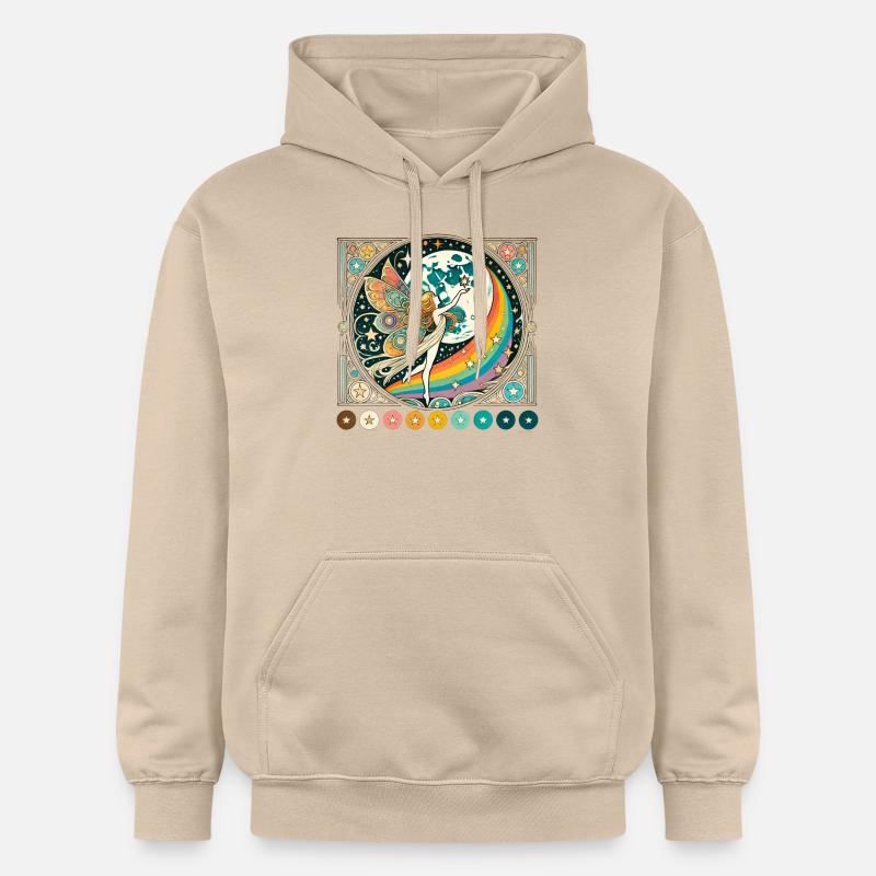 Fée arc-en-ciel rétro - Sweat à capuche Softstyle® Gildan Unisexe - jaune sable
