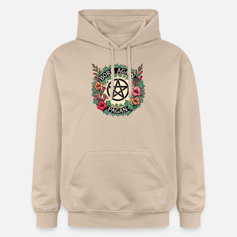 Né de nouveau païen - Sweat à capuche Softstyle® Gildan Unisexe - jaune sable