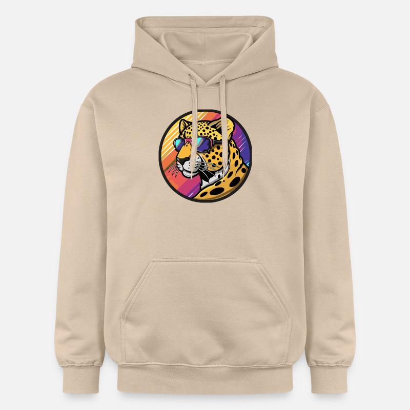 Léopard Bande dessinée Cool Été - Sweat à capuche Softstyle® Gildan Unisexe - jaune sable
