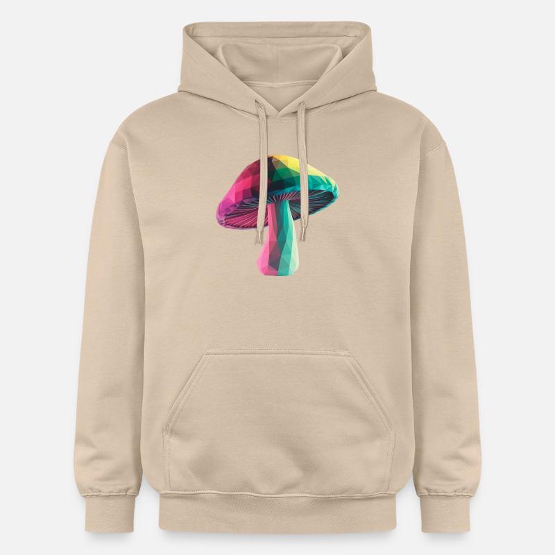 Champignon - Logo Low Poly cool - Sweat à capuche Softstyle® Gildan Unisexe - jaune sable