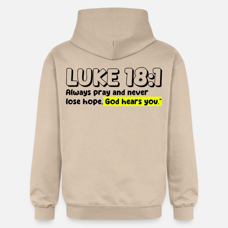 Luc 18:1 | Citation de la Bible - Sweat à capuche Softstyle® Gildan Unisexe - jaune sable