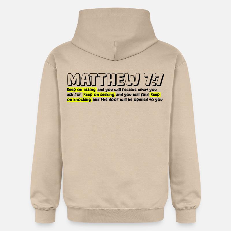 Matthieu 7:7 | Citation de la Bible - Sweat à capuche Softstyle® Gildan Unisexe - jaune sable