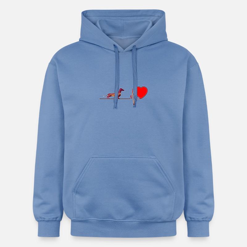 J'aime les teckels - Sweat à capuche Softstyle® Gildan Unisexe - carolina blue